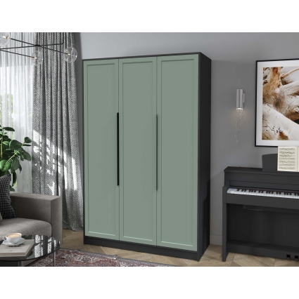 Шкаф распашной Тренд КТ-Ш3 (Антрацит ЛДСП/ Мята ЛМДФ) Ш1360 В2128 Г547 Шкаф распашной Тренд КТ-Ш3 (Антрацит ЛДСП/ Мята ЛМДФ) Ш1360 В2128 Г547